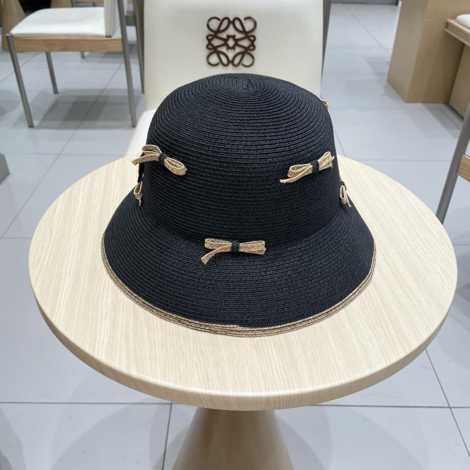 Nuovo cappello da bacino Hermes, cappello di paglia da donna primaverile ed  estivo, cappello da pescatore a cupola in stile foresta